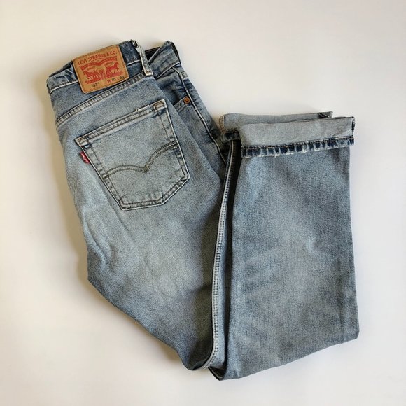 Levi's Denim - LEVIS 513 LIGHT-WASH BLUE JEANS Slim-Straight Cut